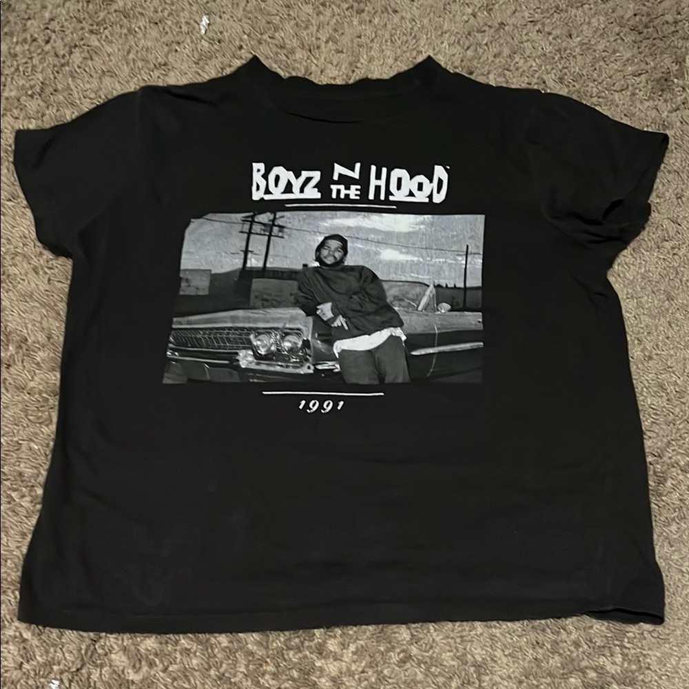 Black Short Sleeve Tee with Retro Graphic